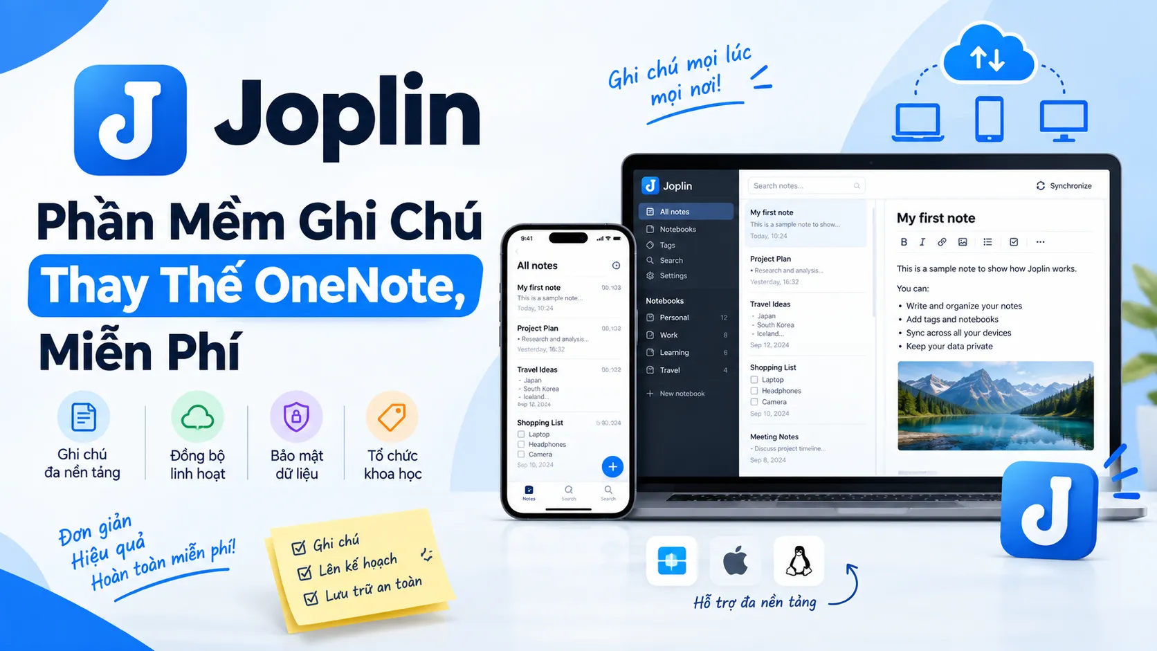 Joplin – Phần Mềm Ghi Chú Thay Thế OneNote, Miễn Phí