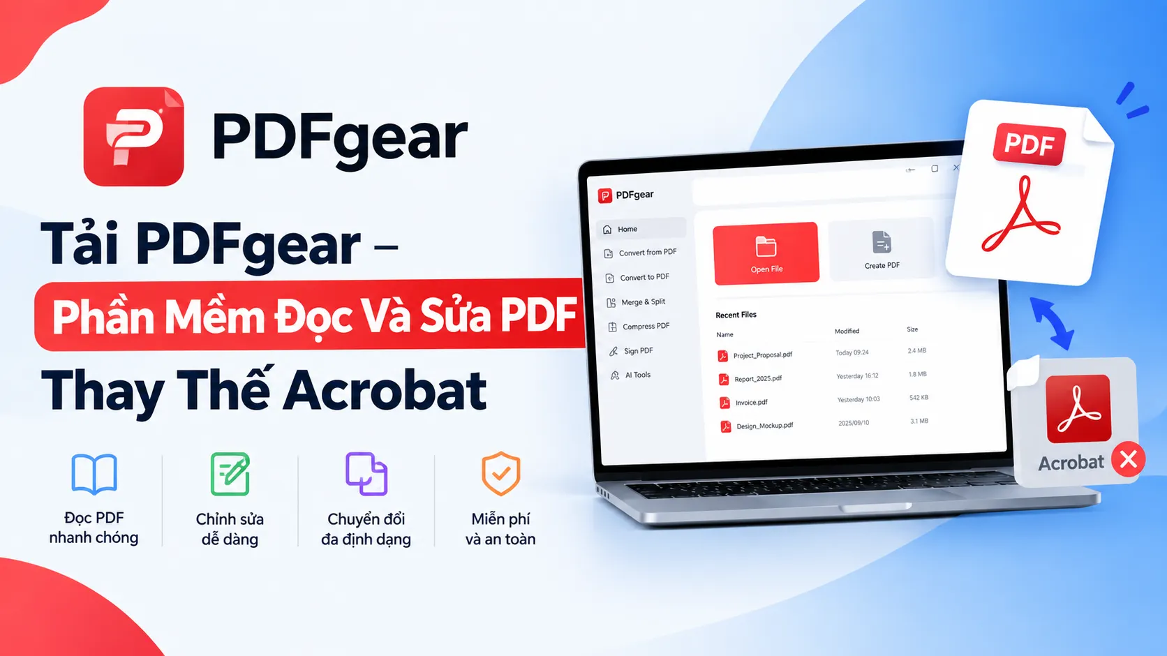 Tải PDFgear – Phần Mềm Đọc Và Sửa PDF Thay Thế Acrobat