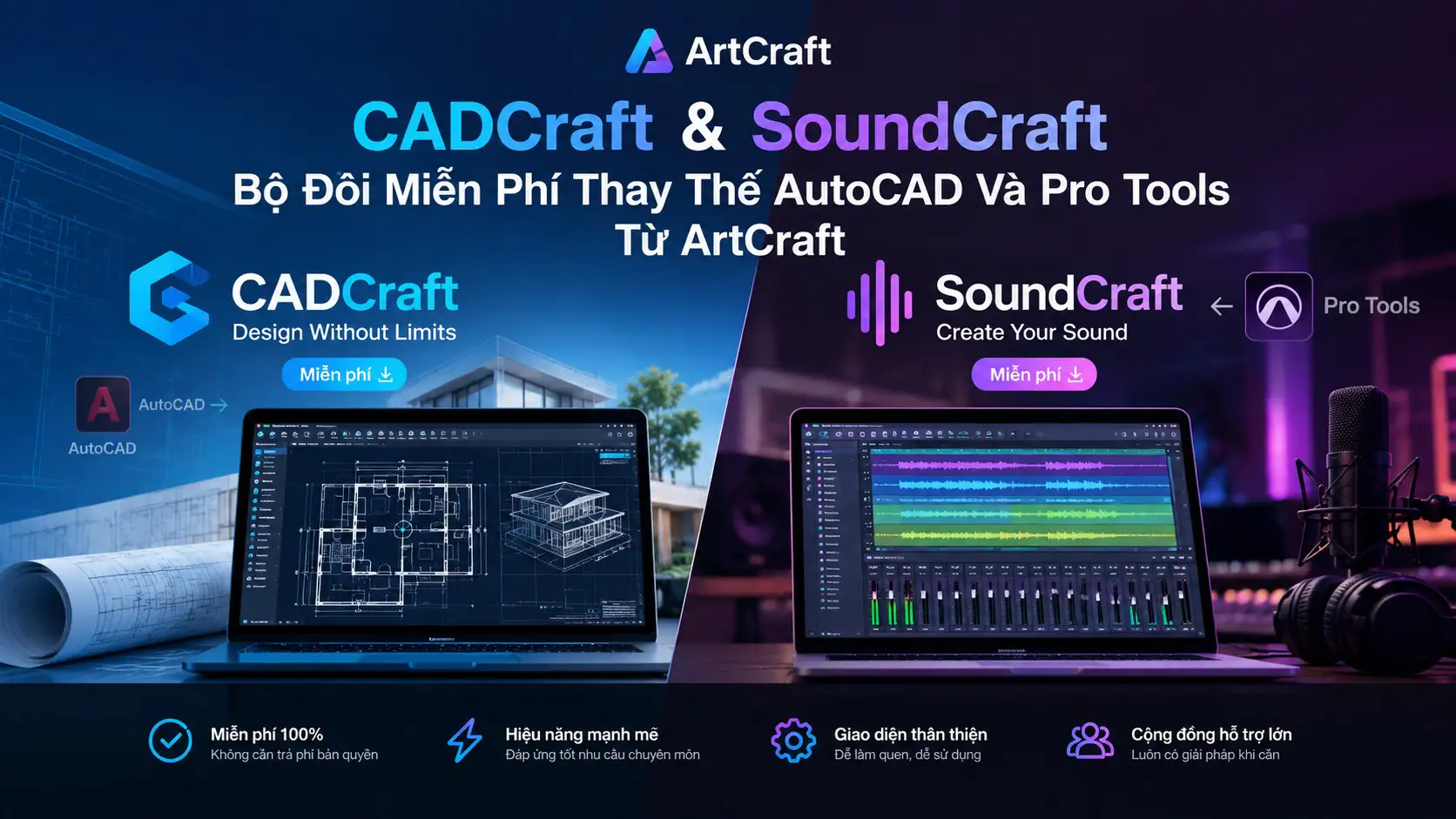 CADCraft & SoundCraft – Bộ Đôi Miễn Phí Thay Thế AutoCAD Và Pro Tools Từ ArtCraft (2)